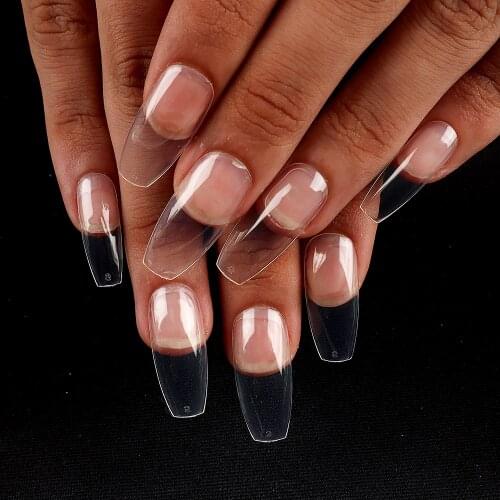 100/box Fake Nails Ballet Clear Coffin Nail Tips Full Cover Nail Tips Acrylic Nail Tip Press On False Artificial Nails