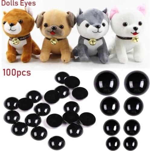 100Pcs 3-12mm Black Plastic Safety Eyes Bears Needle Felting Doll Animal Puppet Crafts Kids DIY Toys Eyes Accessories Gifts