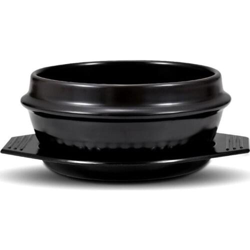 16set/lot 14/16/18 cm Classic Korean Cuisine Sets Dolsot Stone Bowl Pot for Ceramic Soup Ramen Bowls With Tray