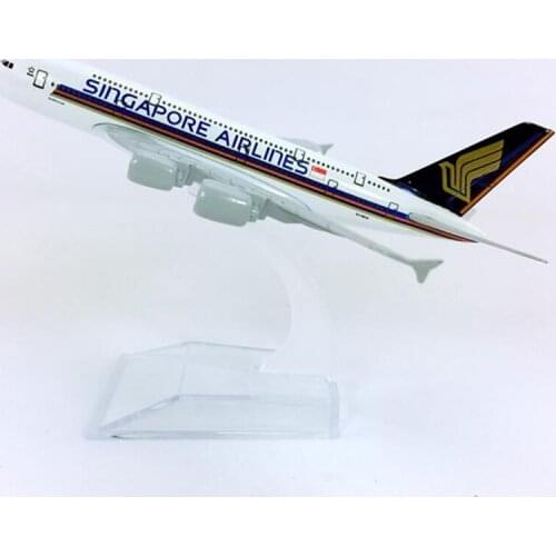 16cm Airplanes Air Singapore Airlines Airbus A380 Airplane Diecast Metal Plane Model Aircraft Kid Gifts Collectible Display