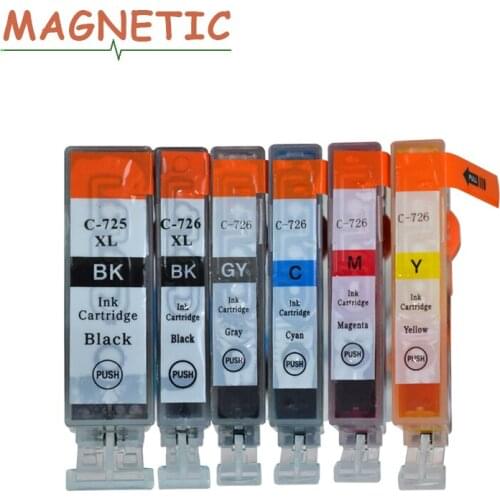 6pcs For Canon PGI725 PGI-725 Ink Cartridge For Canon PIXMA IP4870 IP4970 IX6560 MX886 MX897 MG5170 MG5270 MG5370 pgi 725 726