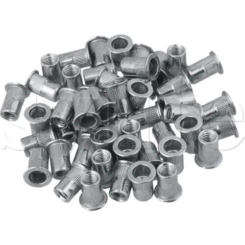 8mm Aluminum Flat Head Rivet Nut M8 Silver for Railway Pack of 25