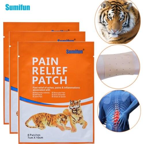 Sumifun 8Pcs Tiger Pain Relief Patch Fast Relief Of Aches Pains Inflammations Lumbar Spine Cervical Vertebra Joints Pain Patch