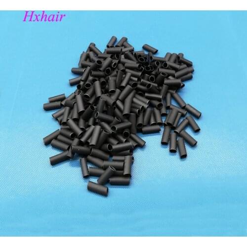 Freeshipping - 5000pcs Simple Shrinkable Tube / Black & Transparent / Hair Extension Tools
