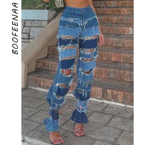 Женские джинсы клеш BOOFEENAA China At AliExpress