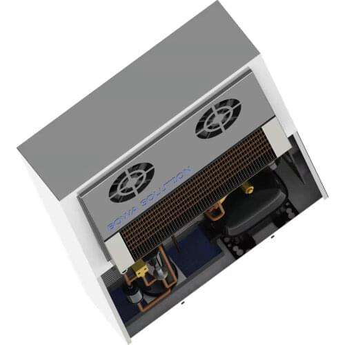 Side all-in-one refrigerant plant provides different refrigerant and voltage versions, including R290 environmental gas