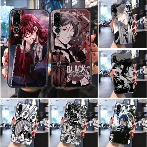 Black Butler Sebastian Michaelis Phone case For Huawei Honor 6 7 8 9 10 10i 20 A C X Lite Pro Play Frosted black 3D cell cover