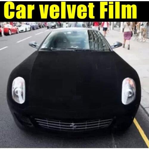 Black car Velvet Fabric Velvet Film suede film car sticker with bubble car interior sticker car body decoration sitcker