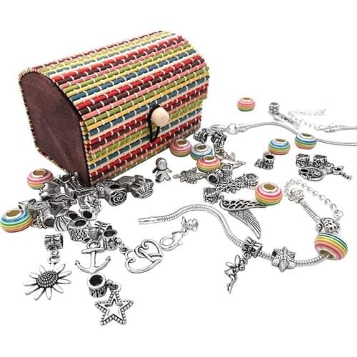 DIY Colorful Acrylic Beads Girls Puzzle Set Toy Jewelry Necklace Bracelet Handmade String Bead Girl Children Making Toys