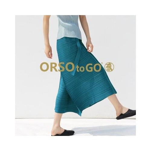 HOT SELLING Miyake Fashion Thin section Cropped wide-leg pants IN STOCK