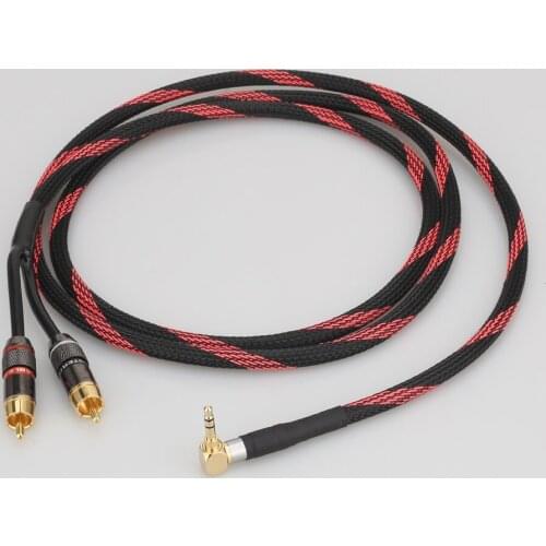 Hifi rca cable Audio signal wire JACK plug 3.5mm one to two RCA Interface hifi amp audio