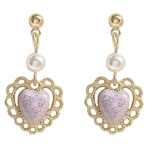 Fashion jewelry metal cute enamel heart earrings for women