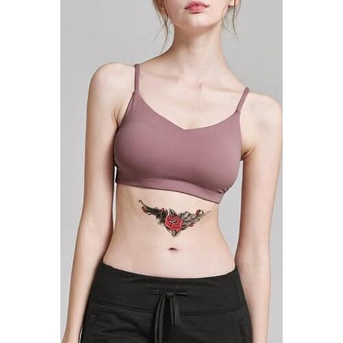 Fashion Women Temporary Tattoo Sticker Red Rose Tatto Waterproof Angel Demon Wings Tattoos Men Arm Body Art Sexy Fake Tatoos