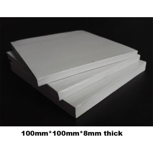 1pcs 8mm Thick, 100mmx100mm Light Viscosity Soft Thermal Conductive Pads Gasket for LED Lighting Power Square 10cmx10cm