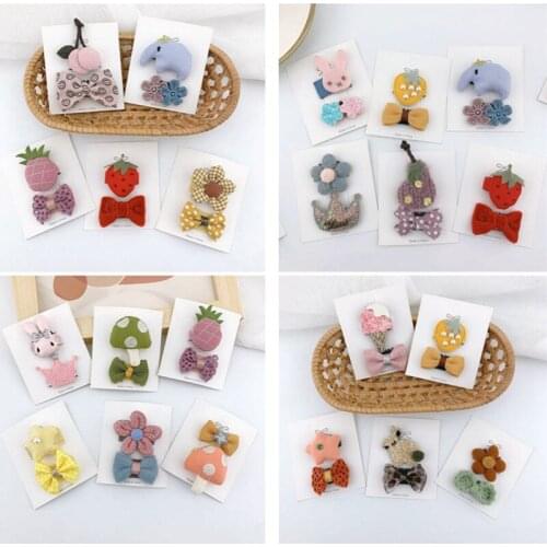 5set/lot Children Hair clip Set Newborn Headband Accessories Kid Hair Clip Cartoon Girl Hair Clip Mini Barrettes Hair Accessorie