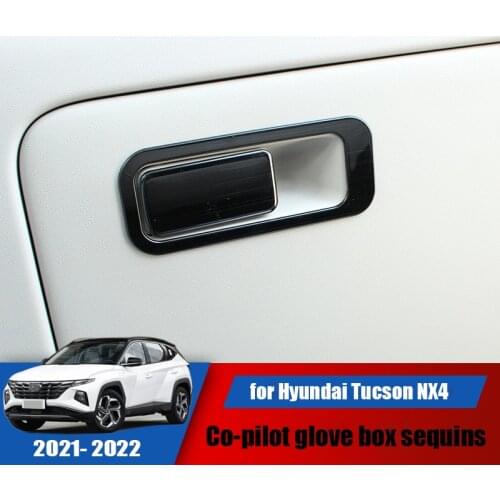 New car co-pilot glove box handle sequin decorative strip for Hyundai Tucson NX4 2021 2022