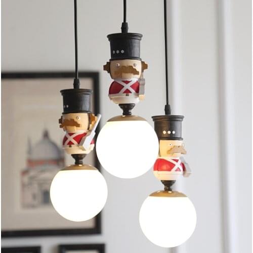 Papagu Soldier Puppet Nordic Pendant Light for Living Room Bedroom Kids Room Home Decor Hanglamp Led Lighting Fixtures Luminaire