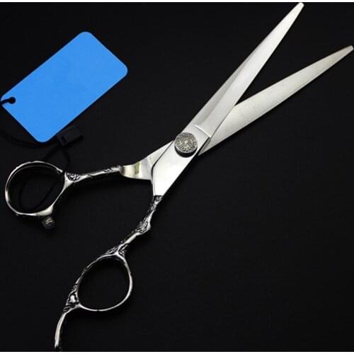Professional Japan 440c 7 inch plum Pet dog grooming hair scissors Cutting Barber haircut thinning shears Hairdressing Scissors