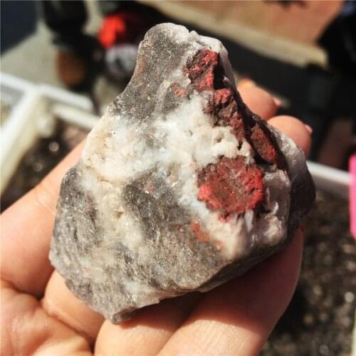 Rare Natural Plum blossom Cinnabar stone Raw Gemstone Quartz Crystal Rough Stone Healing Treatment for Handicraft home Decor