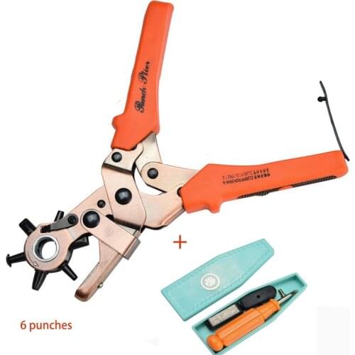 Revolving Punching stitching Plier punch tool Round Hole Perforator for Leather Strap Watch Band Belt Hollow Punche