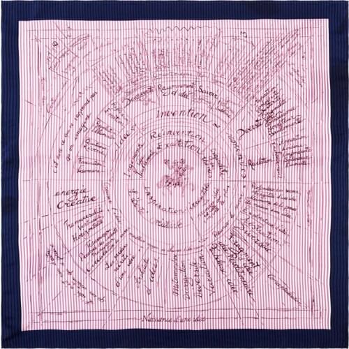 POBING Manual Hand Rolled Twill Silk Scarf Women Horse Letter Square Scarves Echarpes Foulard Femme Wrap Lady Bandana Hijab 90CM