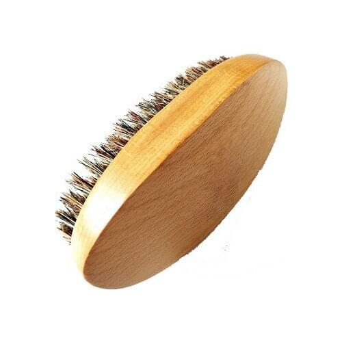 Beech Wood Boar Bristle Beard Brush&Mustache brush For Gentlemen Beard Care Engrave Logo
