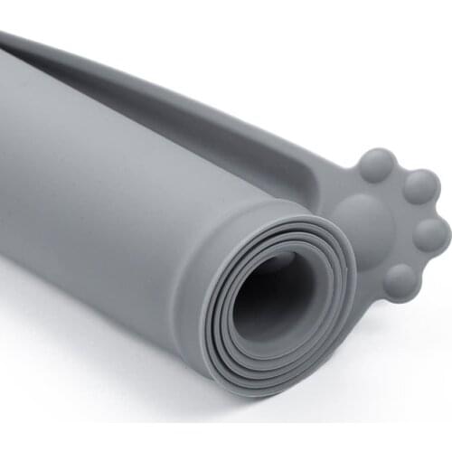 Silicone Pet Feeding Mat Dog Cat Pet Food Mats Tray Non Slip Pet Bowl Mats Placemat Gray Pink