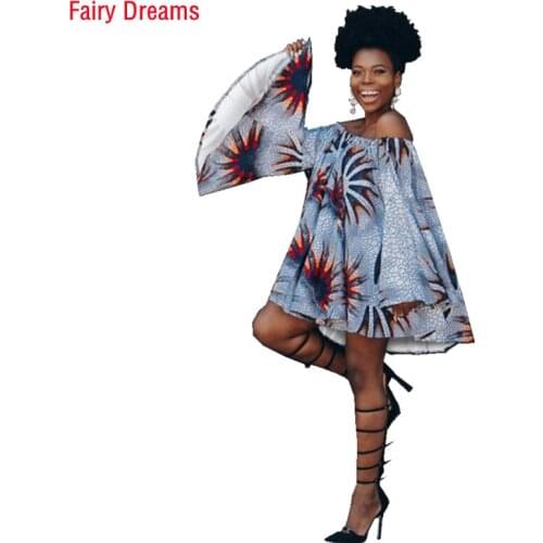 Loose African Dress Women Print Sexy Traditional African Clothing Dashiki Ankara Summer Elegant Ladies Clothes Dresses Vestito