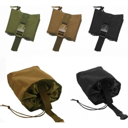 Tactical Drop Dump Magazine Pouch Molle Belt Military Gun Ammo Foldable Recovery Mag Bag