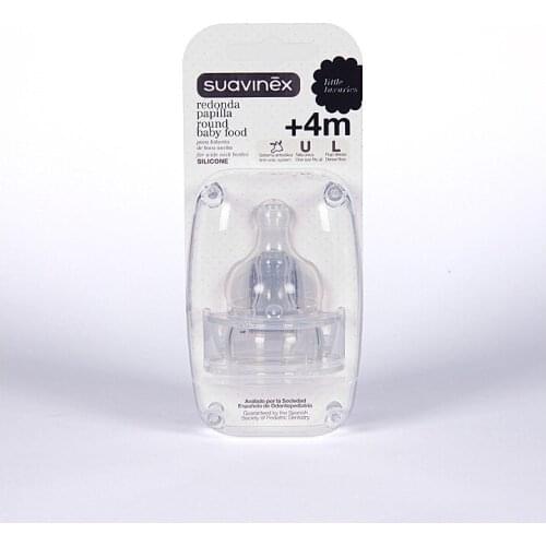 TETINA SILICONA BOCA ANCHA (BA) SUAVINEX PAPILLA 0 MESES 2 U