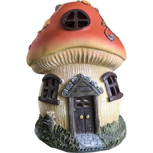 Mushroom House Outdoor Solar Powered LED Light Balcony Decor Animal Figurine