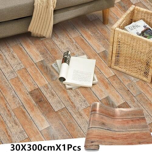 Waterproof Wood Pattern Vinyl Wallpaper Self-adhesive Floor Sticker Removable Contact Paper Home Decor Wood Grain Wallpaper