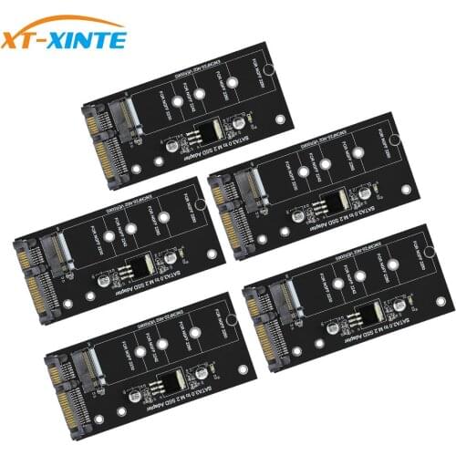 XT-XINTE 5PCS Sata Adapter for Ngff ( M2 ) Ssd To 2.5 inch To Sata3 Convert Card For 30/42/60/80Mm M.2 Ssd Hard Drive