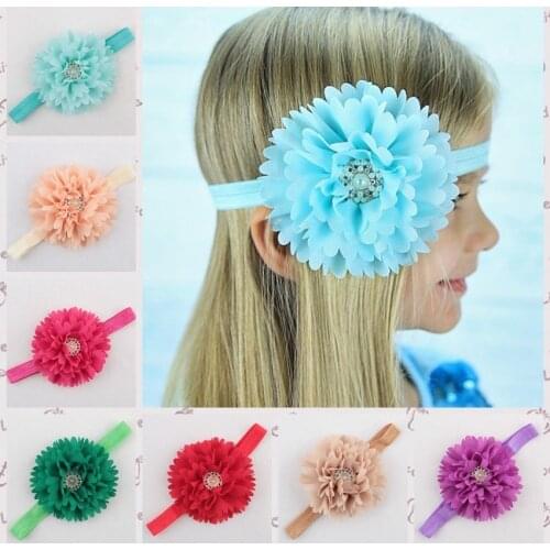 Yundfly Fashion Peony Flowers Girls Headband Party Clothing Matching Hair Accessories Dancing Headwear Pearl Headdress