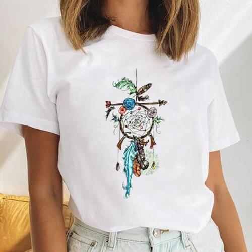 Women Dream Vintage Korean Web Style Female Short Sleeve Cartoon Print Cute Ladies Tees Tshirt Clothes Tops Graphic T-Shirt