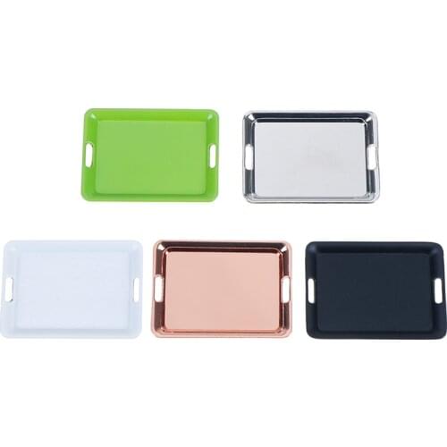 1/12 Dollhouse Mini Metal Plate Simulation Tray Model Toys for Doll House Decoration Miniature Accessories 42*60mm