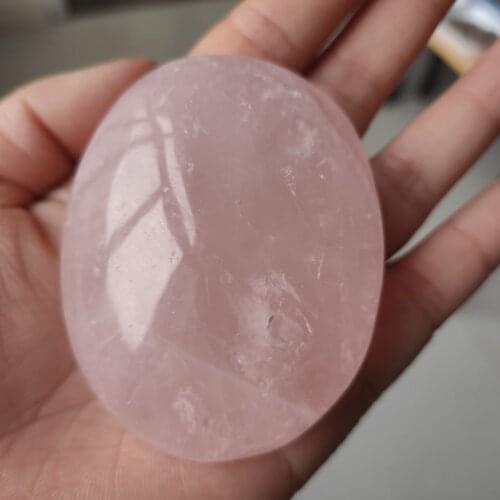 1pcs Natural Rose Quartz Palm Stone powder Pink Crystal Slice Chakra Tumbled Stone Reiki Healing Energy Stone