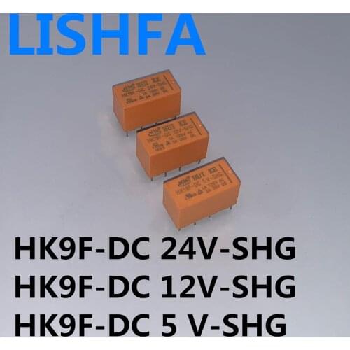 10PCS/ DC5V-12V-24V 8 pins 2pdt DC 5V 12V 24V SHG Coil DPDT 8 Pin 2NO 2NC Mini Power Relays PCB Type HUI KE HK19F HK19F-DC5V-SHG