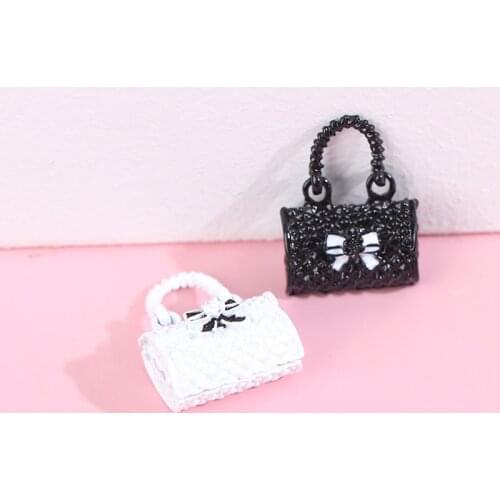 2pcs 1/12 Dollhouse Metal Handbag Miniature Shopping bag for Clothes Accessories