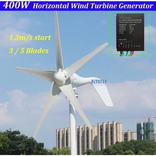 New arrival 1.3m start up 3 phase AC 12v 24vhorizontal wind turbine with 12V 24V Auto regulator for home or streetlight use