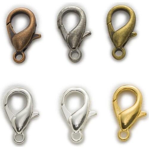 50 Piece 6 Colors Metal Lobster Clasps Connector Findings Jewelry Making Accessories DIY Handmade Crafts 10-16mm