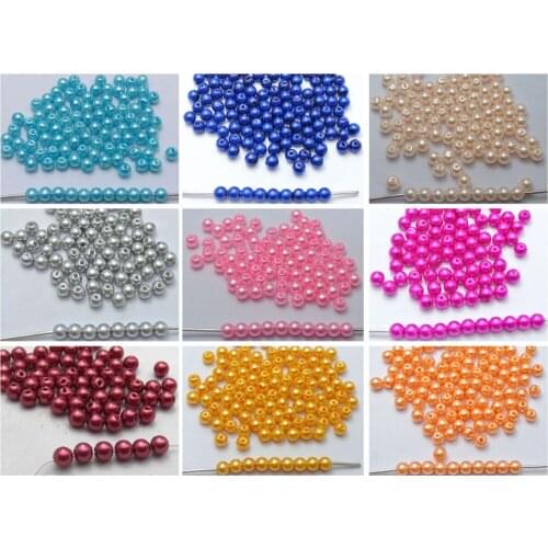 500 Pcs Mixed Colour Plastic Faux Pearl Round Beads 6mm Imitation Pearl