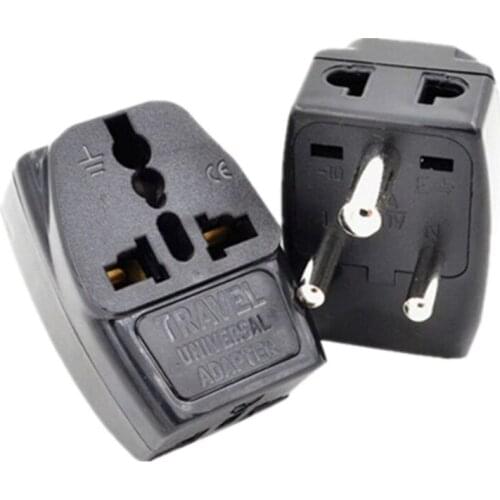 Type D Travel Adapter With 3 Power Outlet Black Color 1 TO 2 TO UK US AU Wall Socket Power Plug 1 to 3 INDIA, Sri Lanka