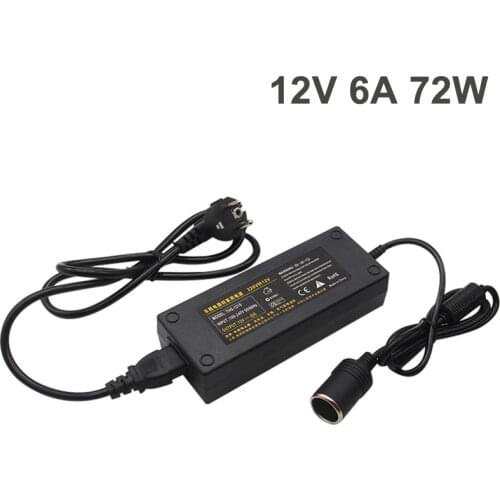 Car Power Adapter Cigarette Lighter Converter Power Convert AC Adapter DC 110V/ 220V to 12V 6A Power Adapter Supply Lighter