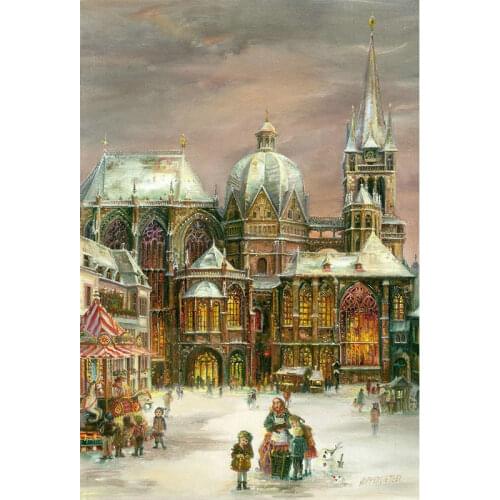 DIY 5D Diamond Painting cross stitch"Castle snow scene"Needlework Craft Full Square Diamond Mosaic Embroidery Home Decoration