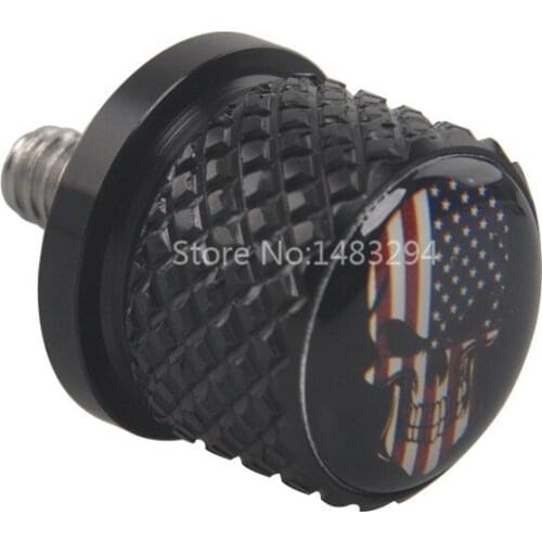 Black Skull Head Rear Seat Bolt Aluminum Screw Fits For Harley Dyna Electra Glide Softail Sportster Wide Glide 1996-up