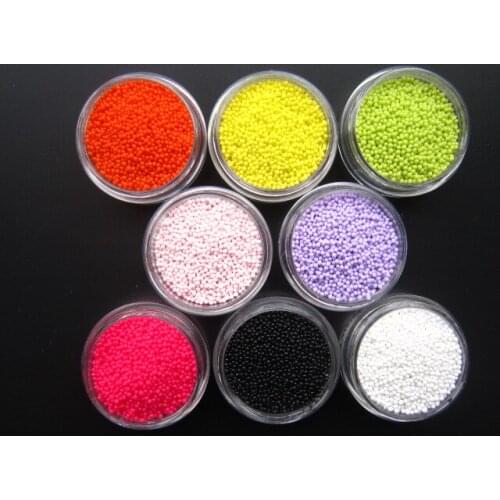 8 Jars Different Candy Colors Nail Art Beads Diy Nail Decals Fashion Manicures Accessories Nail Salon Supplies