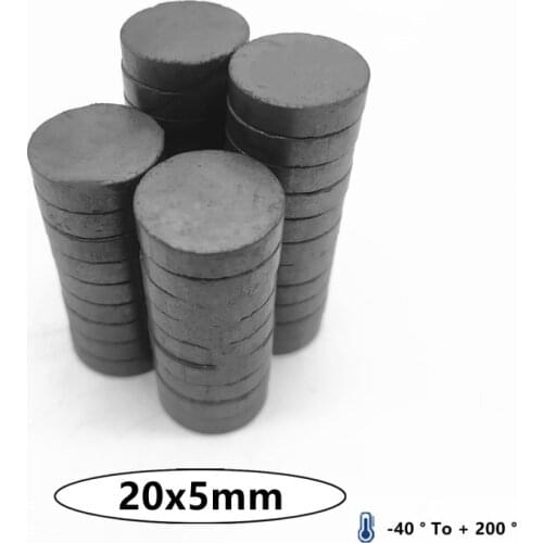 10 20 50 100pcs/lot Y30 Disc Ferrite Magnet 20*5 magnet 20x5 Black Round Speaker magnets 20 x 5