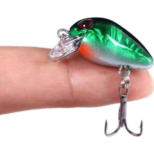 HENGJIA 1pcs Mini Crankbait Fishing Lures 3cm 1.5g Plastic Lure Bass Wobblers Isca Artificial Fishing Tackle