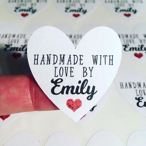 Handmade With Love Stickers. Small Business Branding, Personalize Social Media Stickers, Business Stickers